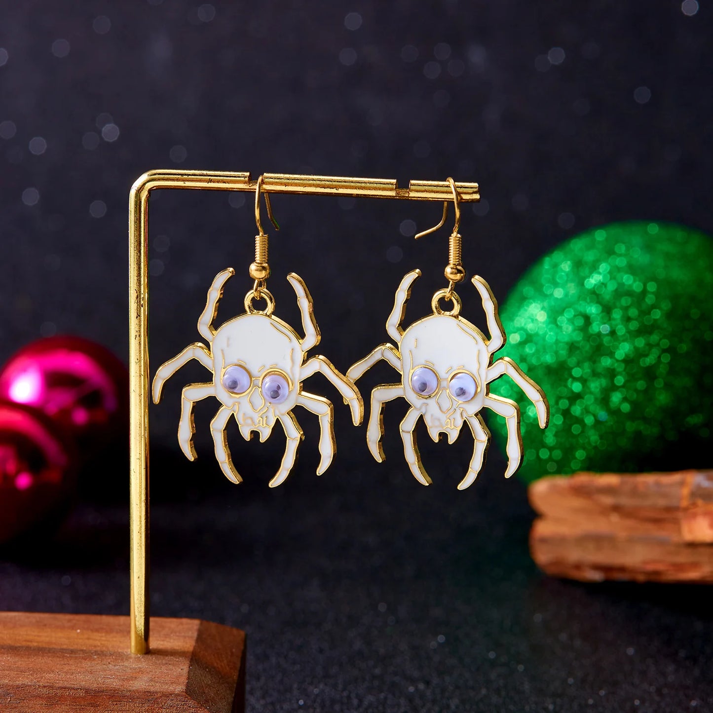 Cute Halloween Skull Bat Pumpkin Stud Earring for Women Jewelry Enamel Cat Star Moon Spider Ghost Dangle Piercing Party Ear Gift