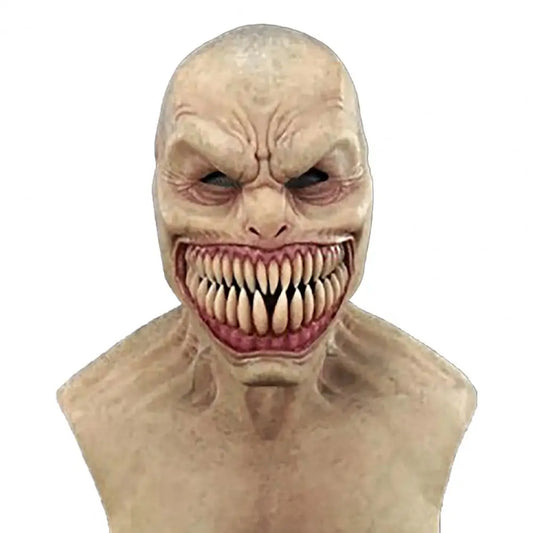 Creepy Mask Cospaly Horror Pointy Teeth Split Mouth Latex Helmet Halloween Carnival Dress Up Party Costume Props
