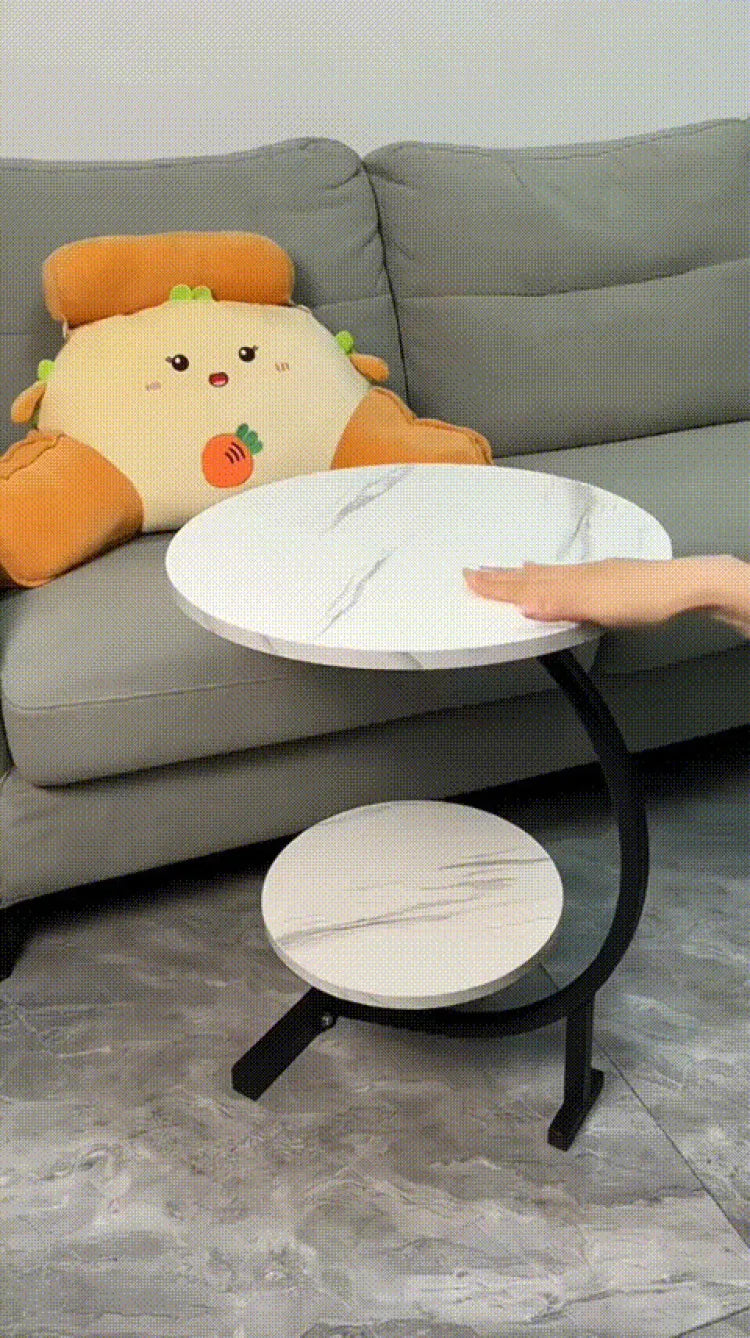 Household Mini Coffee Table Light Luxury Movable 2layer Sofa Side Table Bedside Storage Shelf Balcony Coffee Table Shelves