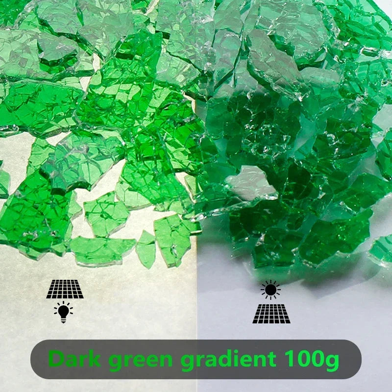 Colorful Ice Crack Fragments Crystal Mosaic DIY Creative Handmade Mosaic Art Colored Tempered Glass Transparent Particles 100g