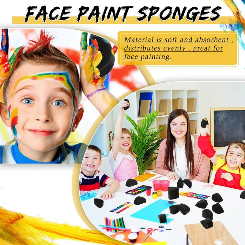 Face Paint Sponges Face Painting Black Sponges High Density For Art Work And Body Paint