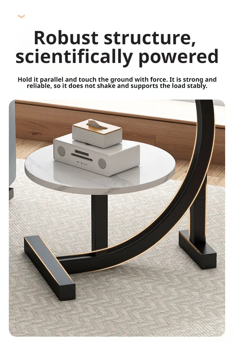 Household Mini Coffee Table Light Luxury Movable 2layer Sofa Side Table Bedside Storage Shelf Balcony Coffee Table Shelves