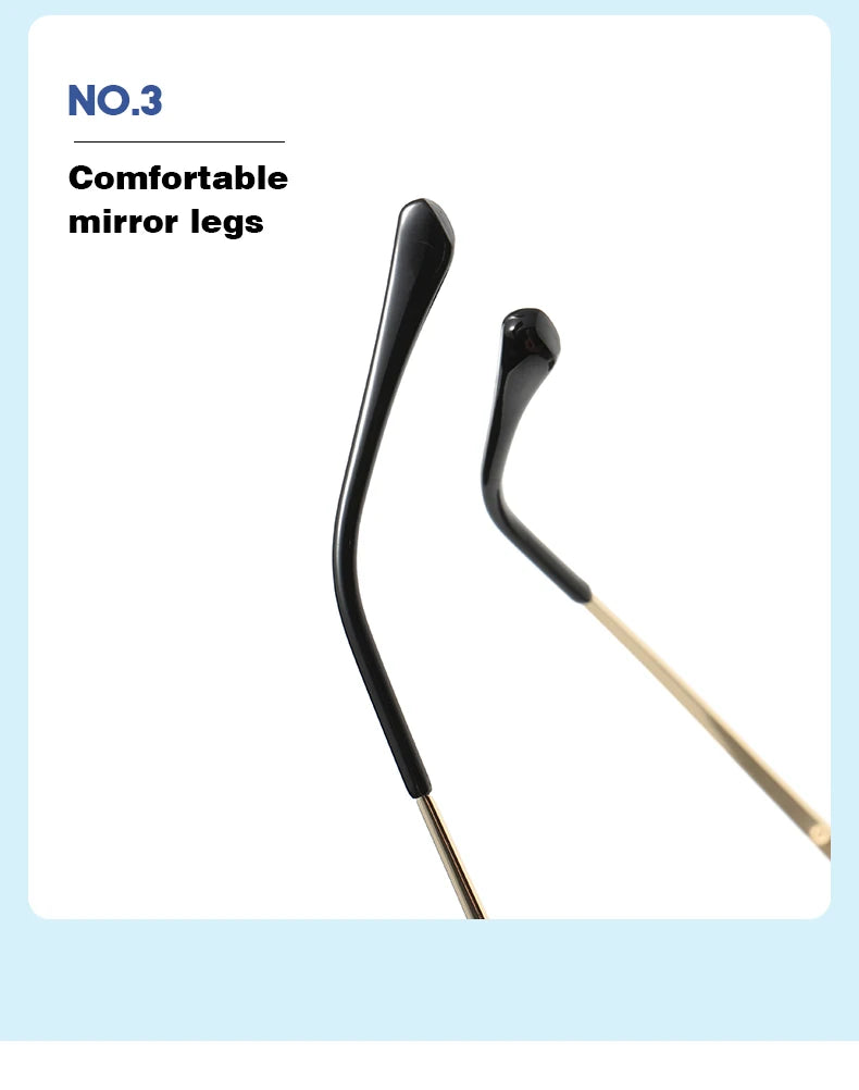 Square rimless glasses Trend metal high-grade men's and women's sunglasses street shot sunglasses