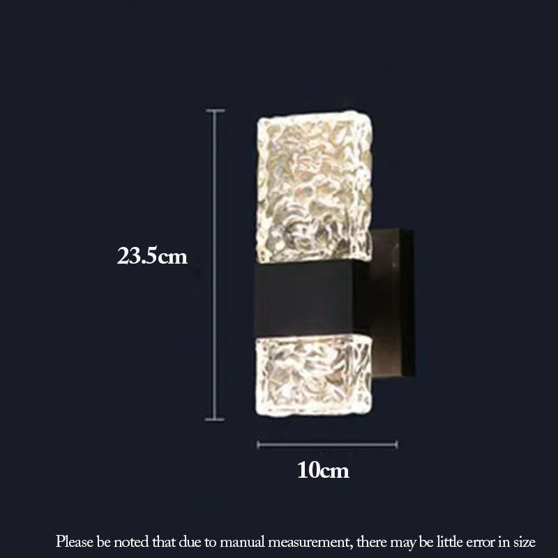 Corrugated Crystal Wall Lamps Modern LED Lighting Indoor Wall Sconces Living Room TV Background Bedroom Aisle Home Decor Lustre