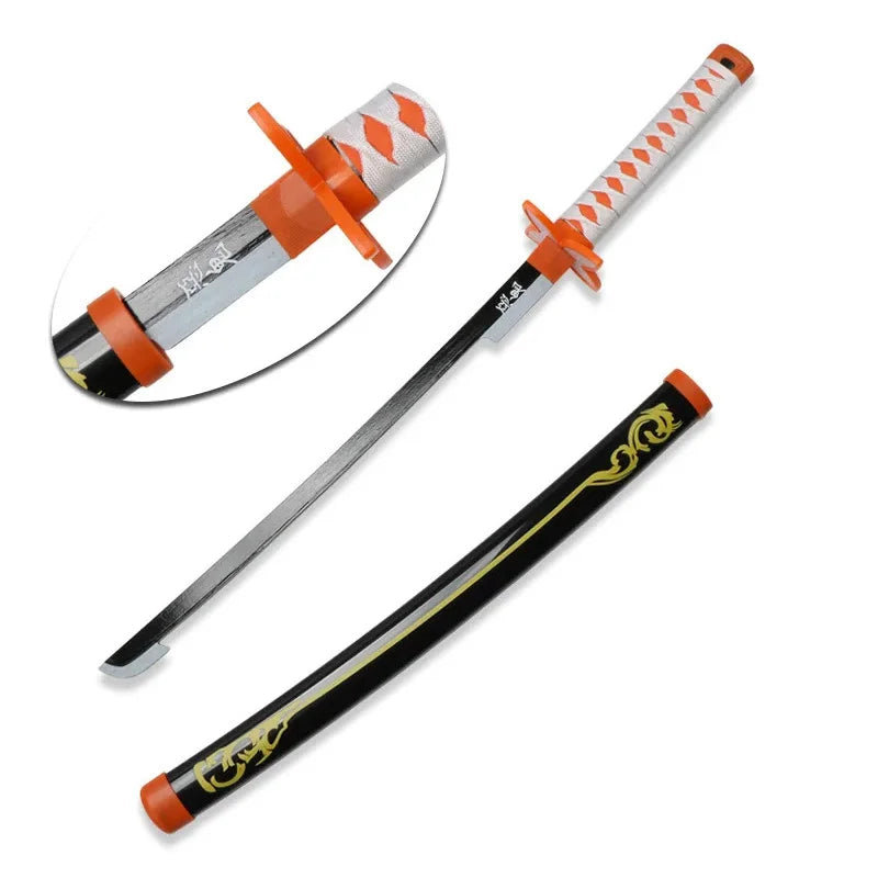 80cm Demon Slayer Katana Sanemi Kyoujurou Anime Toy Sword Role-playing Weapons Halloween Gifts Original Pattern 1:1 Restoration