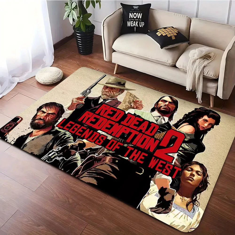 Red Dead Redemption Print Rugs Anti-slip Area Rug for Living Room Carpet Bedroom Sofa Doormat Floor Carpet Decor Mat