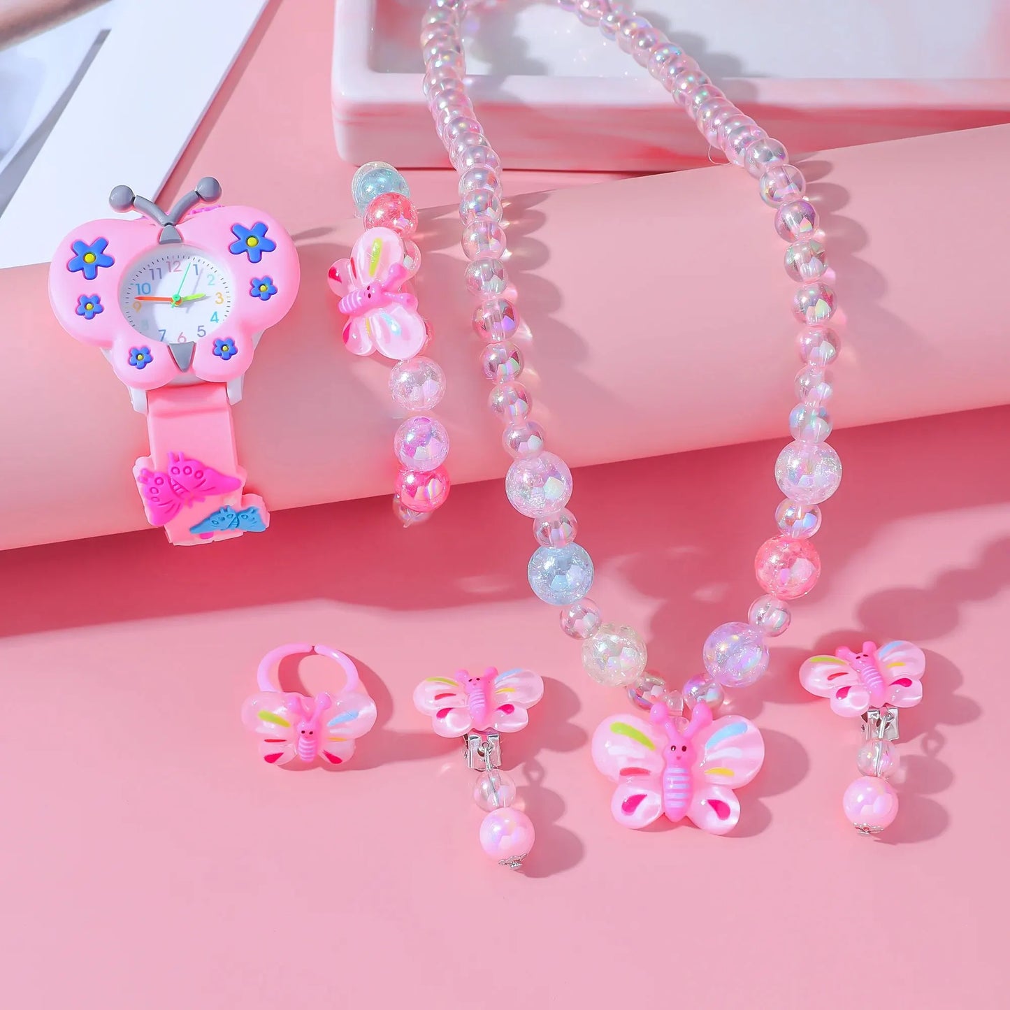 Popular Children's Butterfly Quartz Watch Set