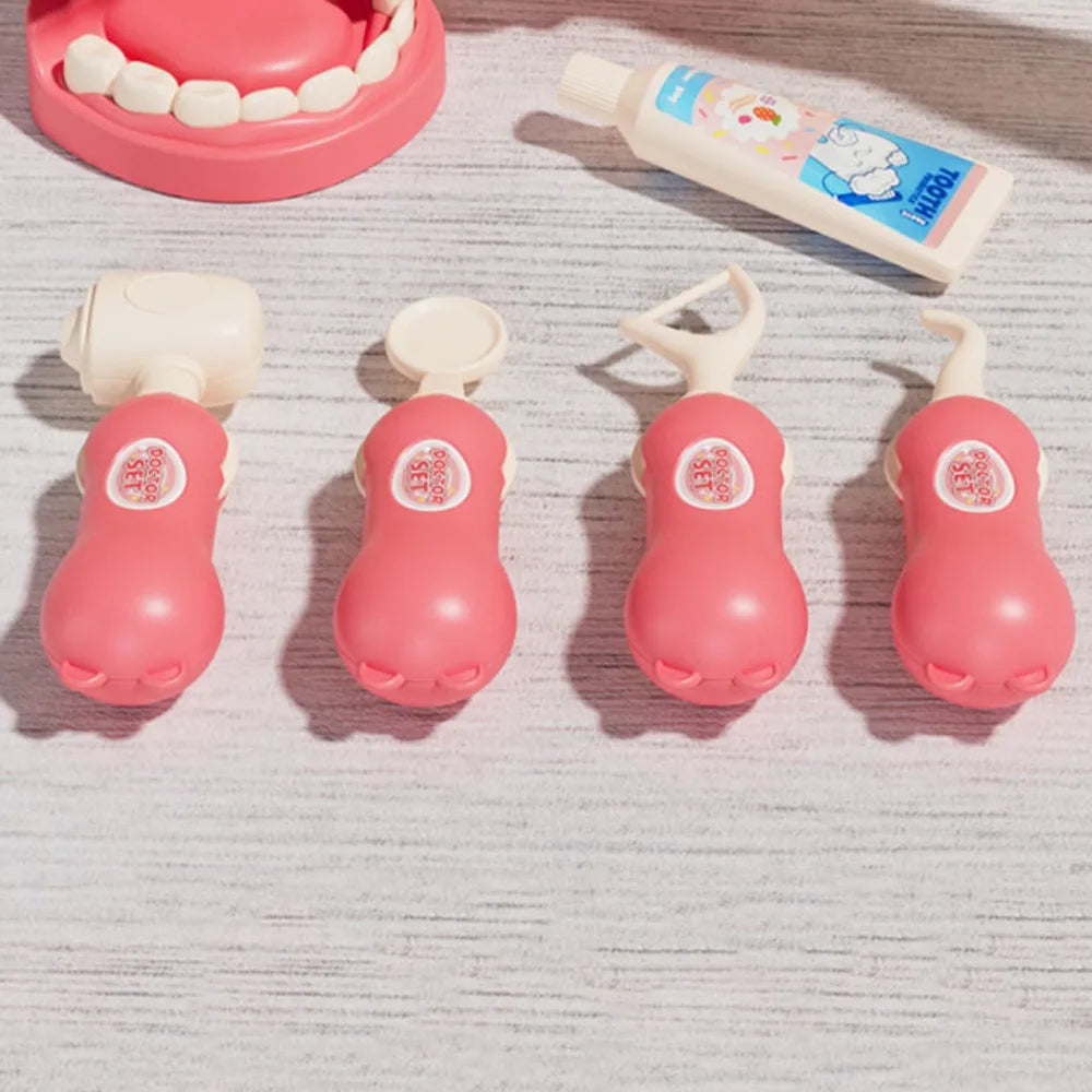 Role Playing Game Dental Doctor Toys Pretend Play Toothbrush Simulation Dentist Toy Set Interaction Early Education