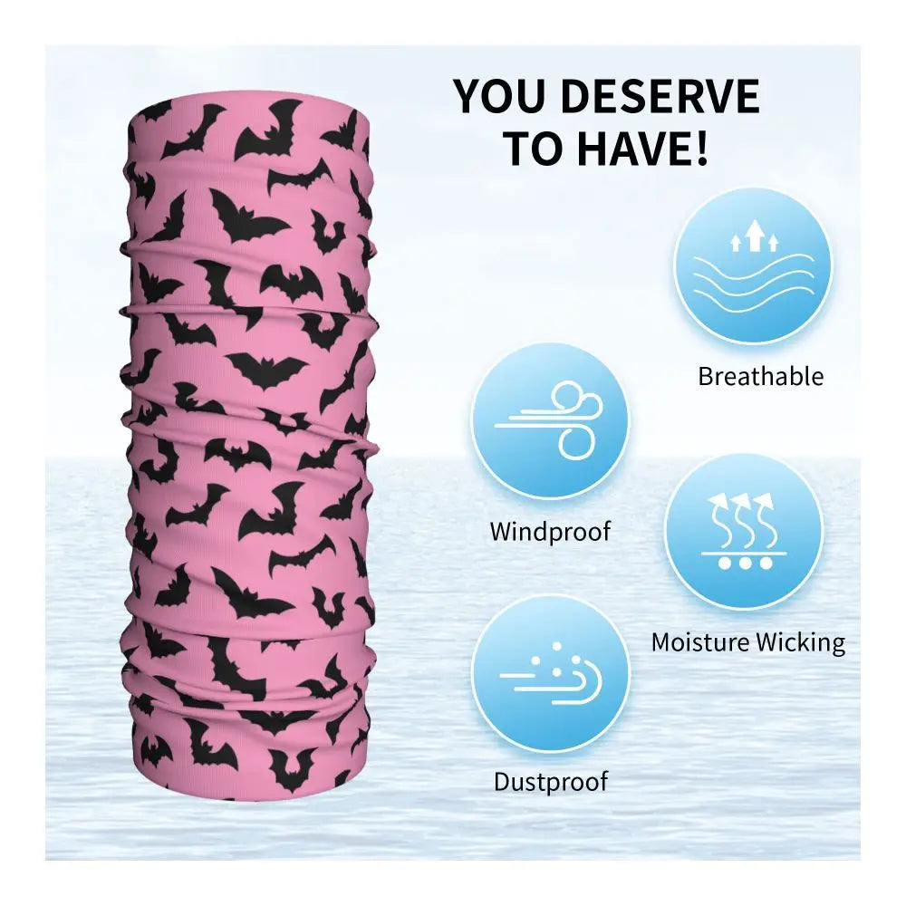 Custom Halloween Vampire Bats Winter Headband Neck Warmer Women Men Hiking Running Tube Scarf Face Bandana Gaiter