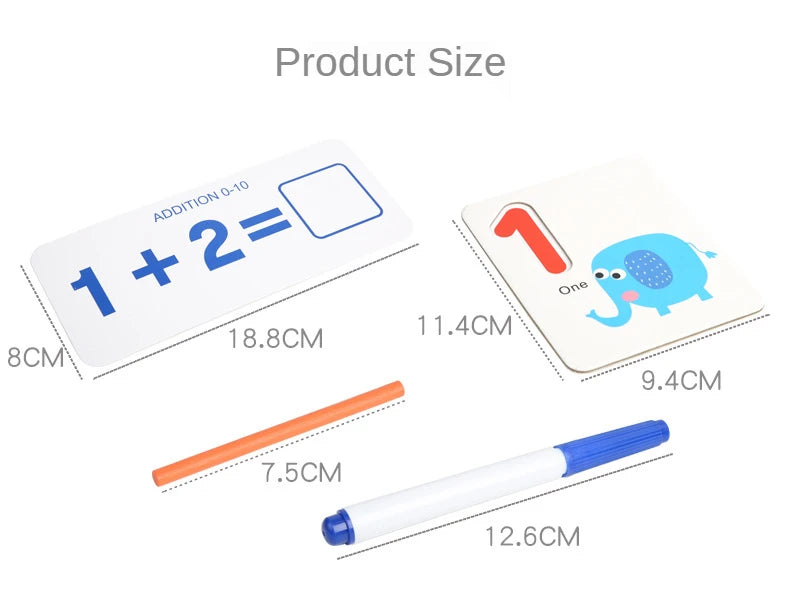 Kids Teaching Early Learning Aids Toddler Educational Toy Wooden Number Matching Addition and Subtraction Math Toys for Children