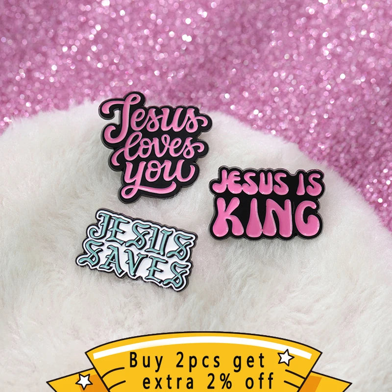 Text Love Like Jesus Enamel Pin Custom Easter Cross Believer Halloween Jewelry Lapel Clothes Backpack Shirt Gift For Fans Friend