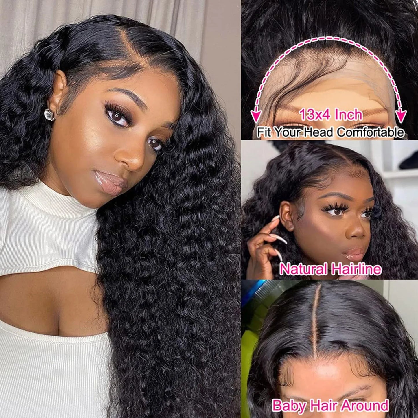 Lace Front Wigs Human Hair Water Wave Lace Front Wig Transparent Lace Frontal Human Hair Wig For Black Women Wet Wigs Human Hair