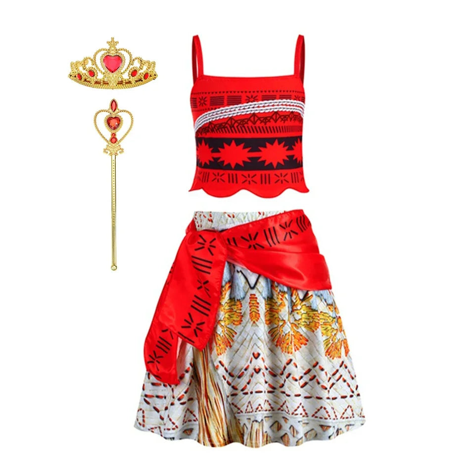 Princess Dress Girl Moana Costume Kids Beach Birthday Party Girls Halloween Outfits