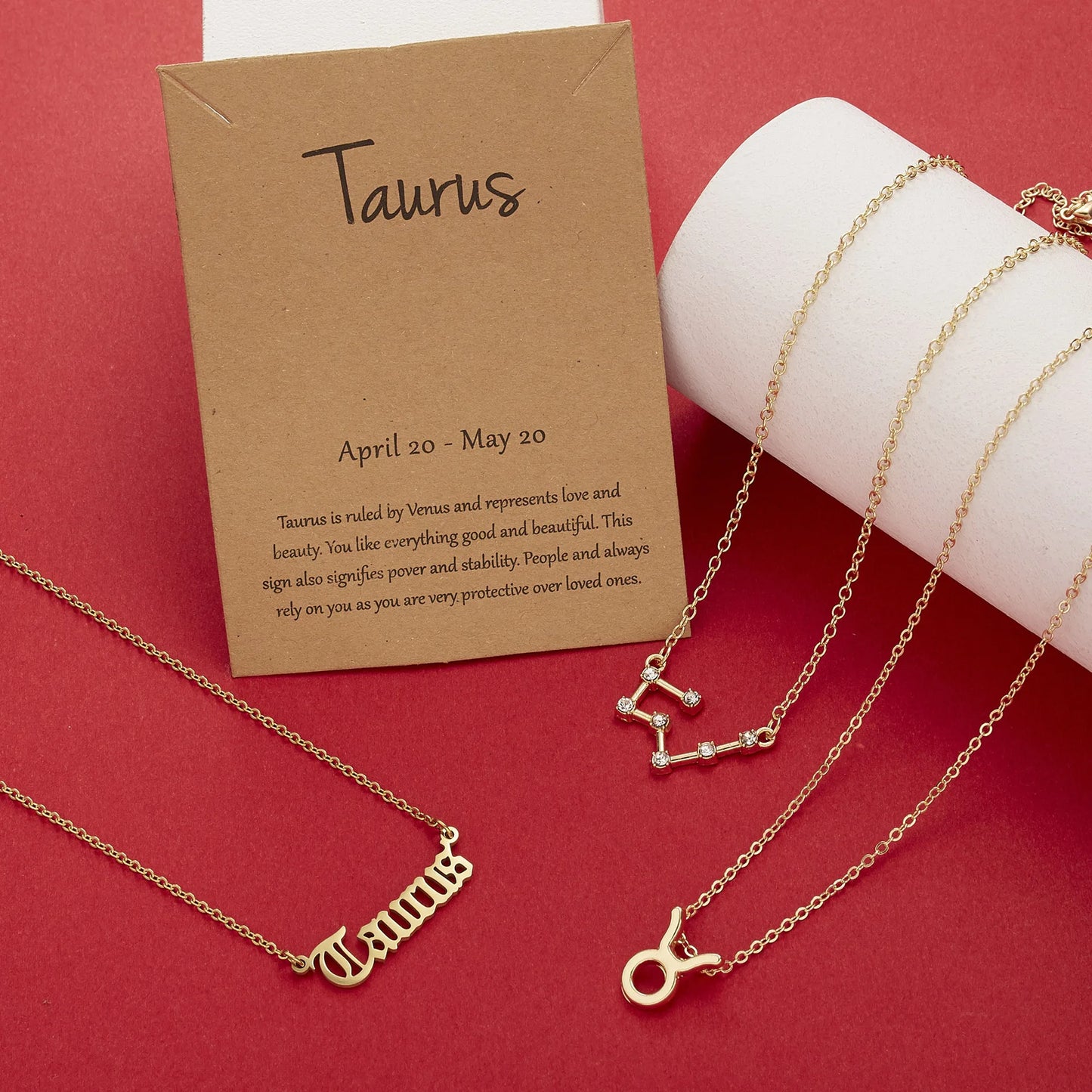 3Pcs/set 12 Zodiac Sign Necklaces Set For Women Constellation Pendant Chain Choker Birthday Jewelry With Cardboard Card