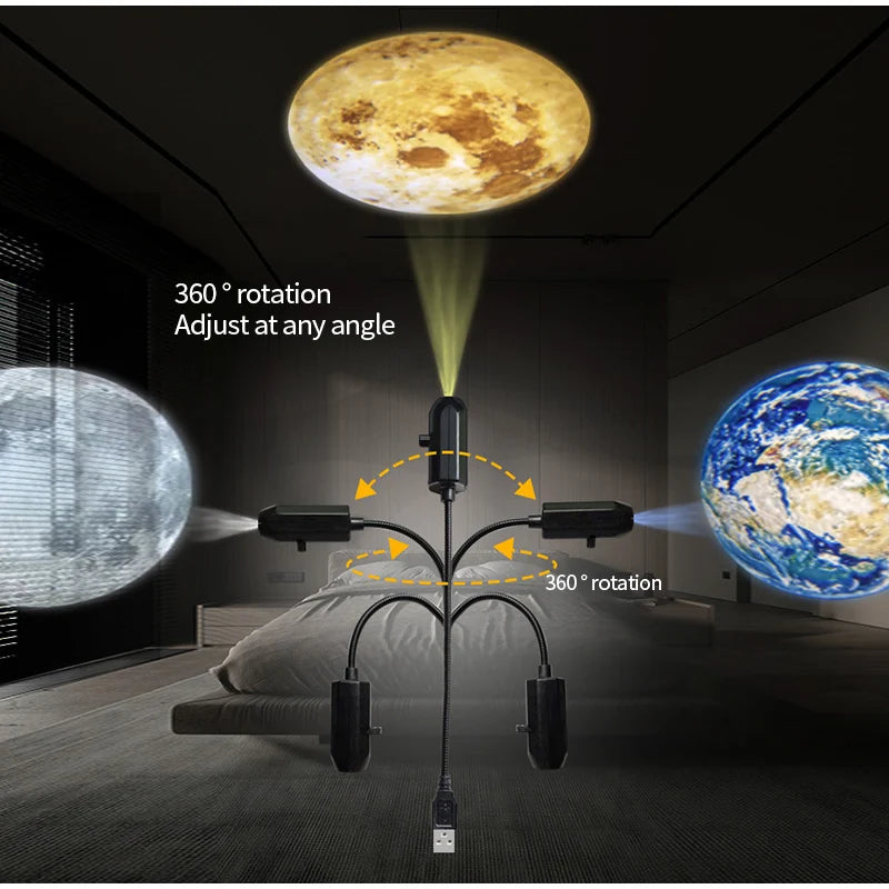 Halloween Decorations 360° Rotatable Skull Led Night Light With Interchangeable Projection Pattern Usb Powered Halloween Product