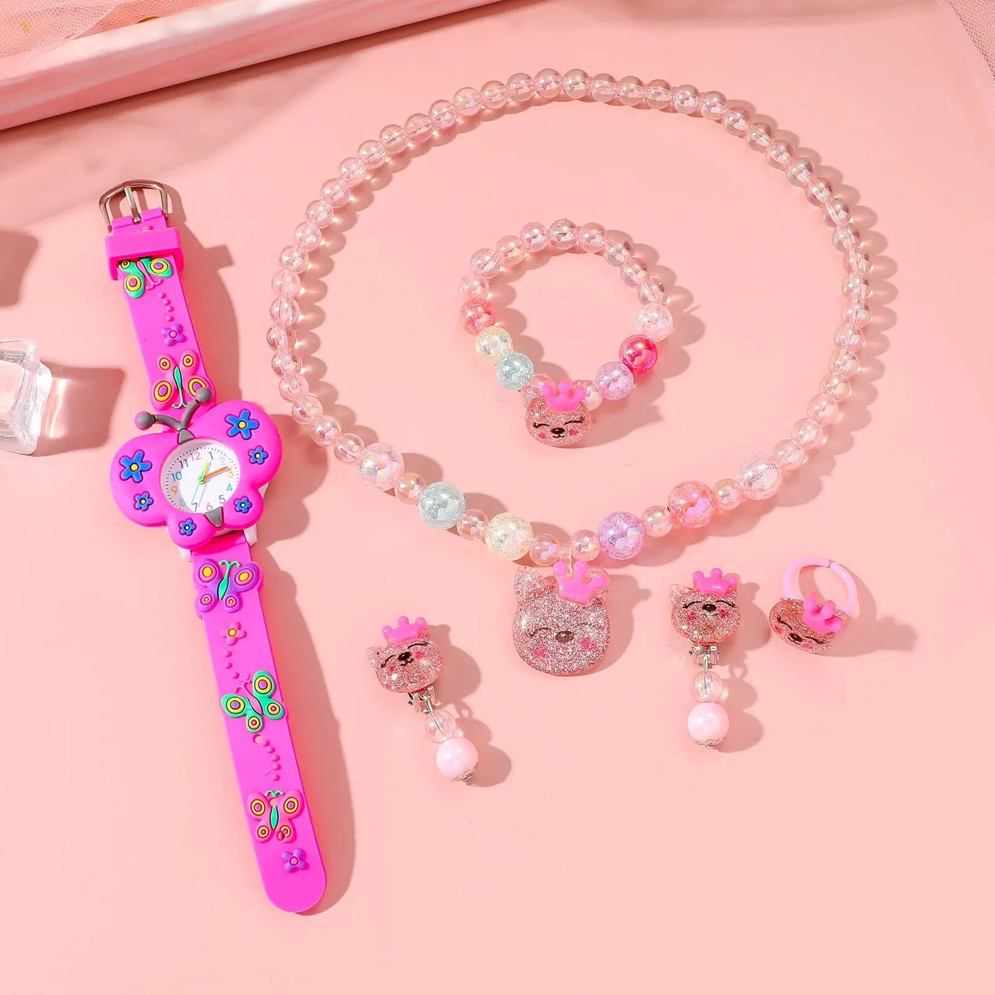 Popular Children's Butterfly Quartz Watch Set