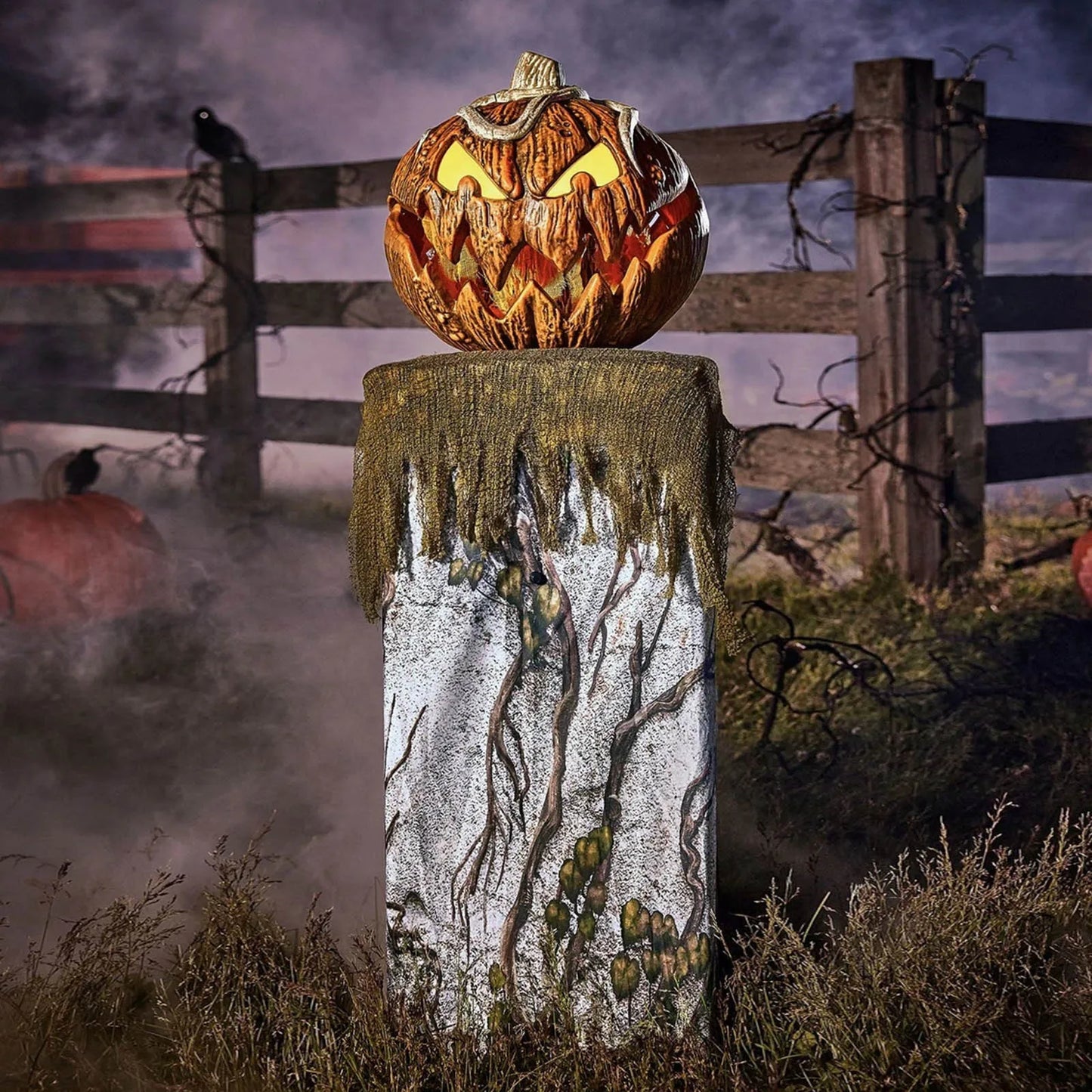 Noise Activated Pumpkin Animated Talking Pumpkin Decoration Lifting Pumpkin Creates a Spooky Atmospheres for Halloween