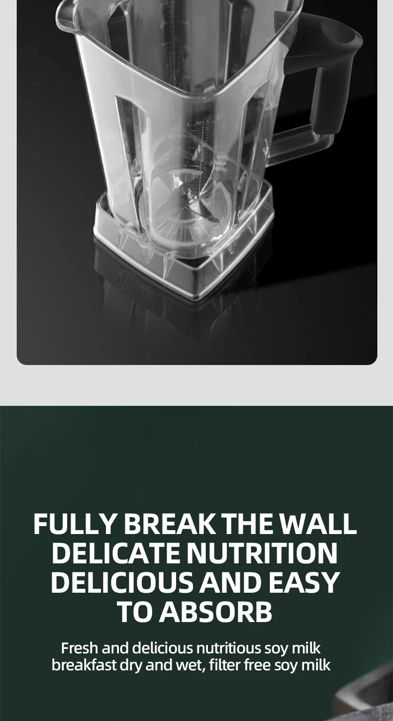 2000W Heavy Duty Commercial Blender Stationary Mixer Ice Smoothies Appliances for Kitchen Professional High Power Food Processor