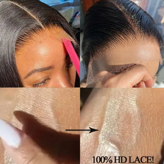 Real HD Lace Frontal Only Full 13x6 13x4 Invisible Melt Skins Lace 5x5 6x6 7x7 HD Lace Closure Human Hair Body Wave & Straight