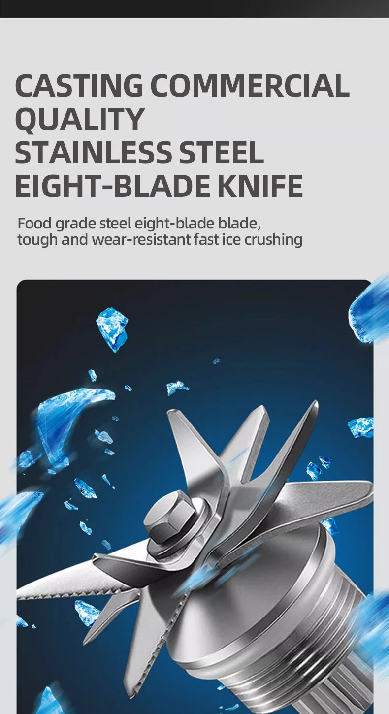 2000W Heavy Duty Commercial Blender Stationary Mixer Ice Smoothies Appliances for Kitchen Professional High Power Food Processor