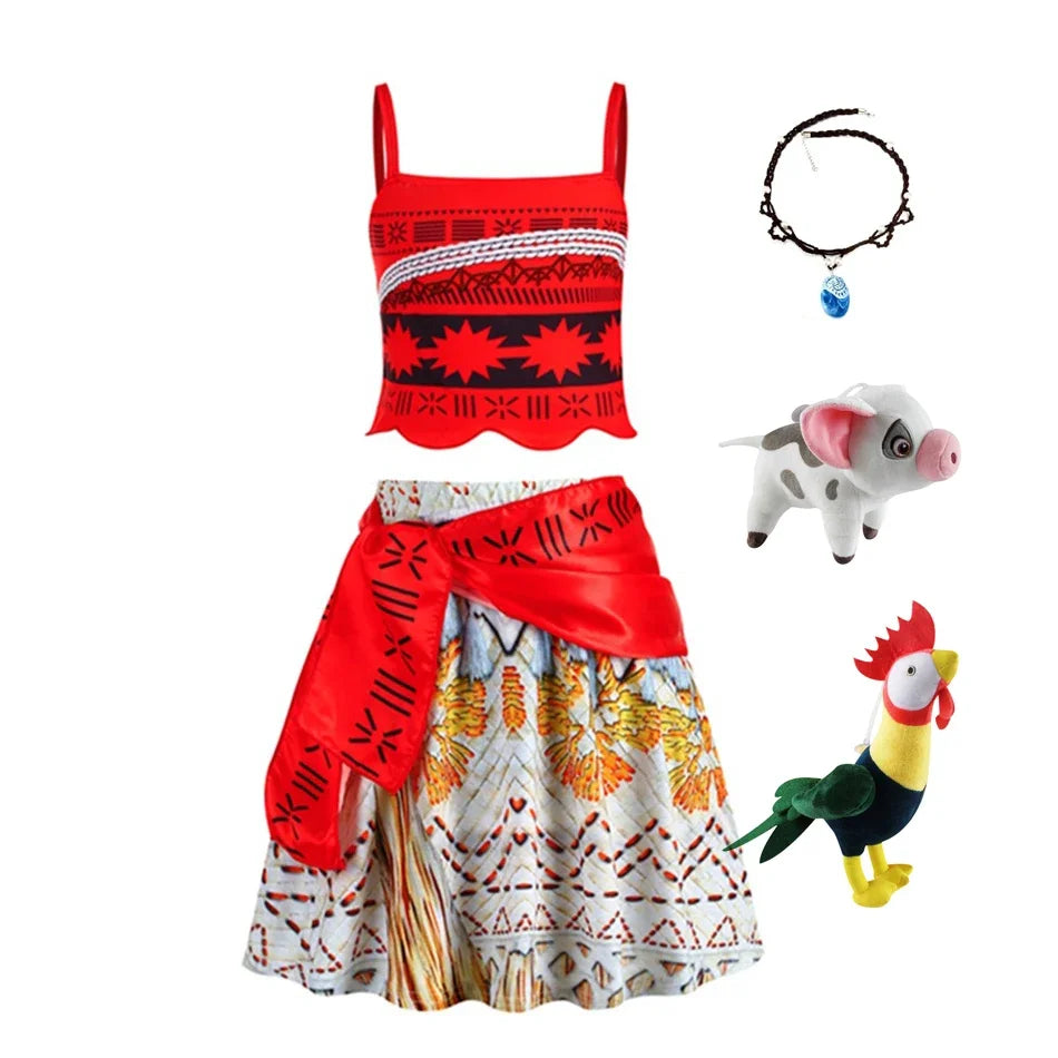 Princess Dress Girl Moana Costume Kids Beach Birthday Party Girls Halloween Outfits