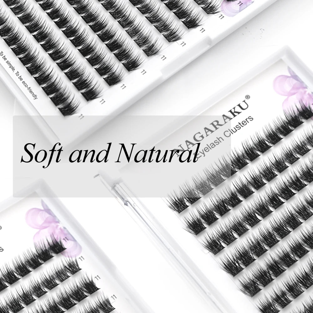 NAGARAKU T50 DIY Cluster Eyelashes Segment Volume Natural Lighter Bundles Makeup Tools Grafted At Home