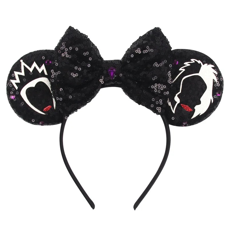 Chic Mickey Mouse Ears Headbands Women Halloween Party Cosplay Bad Guys Hairbands Girls Festival Gift Kids DIY Hair Accessories