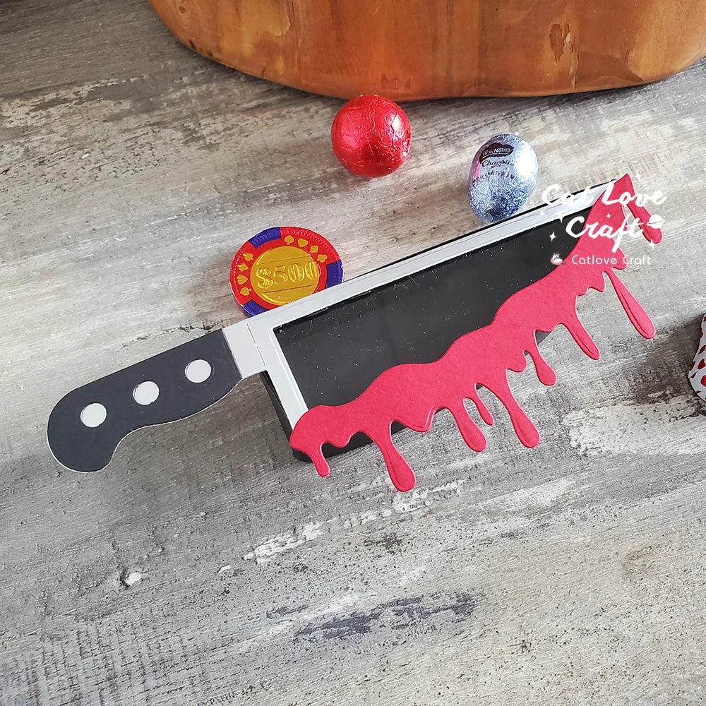 Catlove Halloween Candy Box Knife Metal Cutting Dies Scrapbooking Stencil Die Cuts Card Making DIY Craft Embossing New Dies For