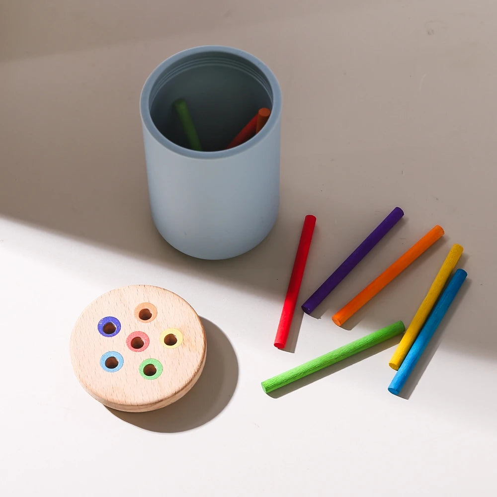 Montessori Baby Toys Silicone Educational Toys Cognitive Toys Color Matching Bucket Toddler Toys Sensor Game Baby Games 2 Years