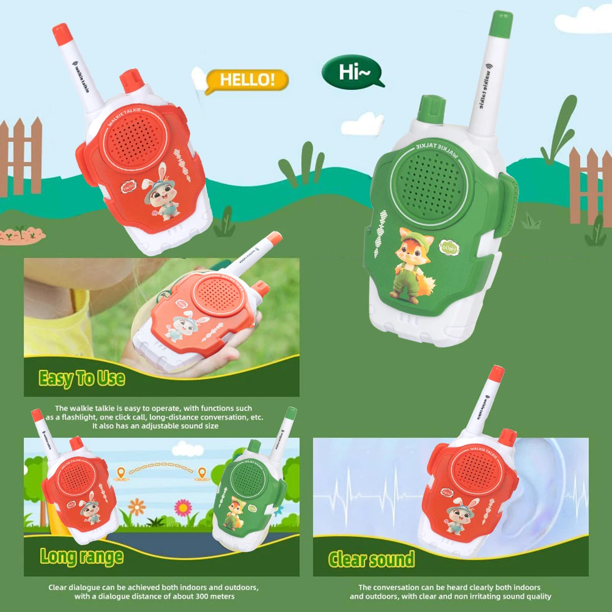 Toys for 3-12 Year Old Boys Girls, Walkie Talkies for Kids，2 Way Radio Toy  for Outside, Camping, Hiking