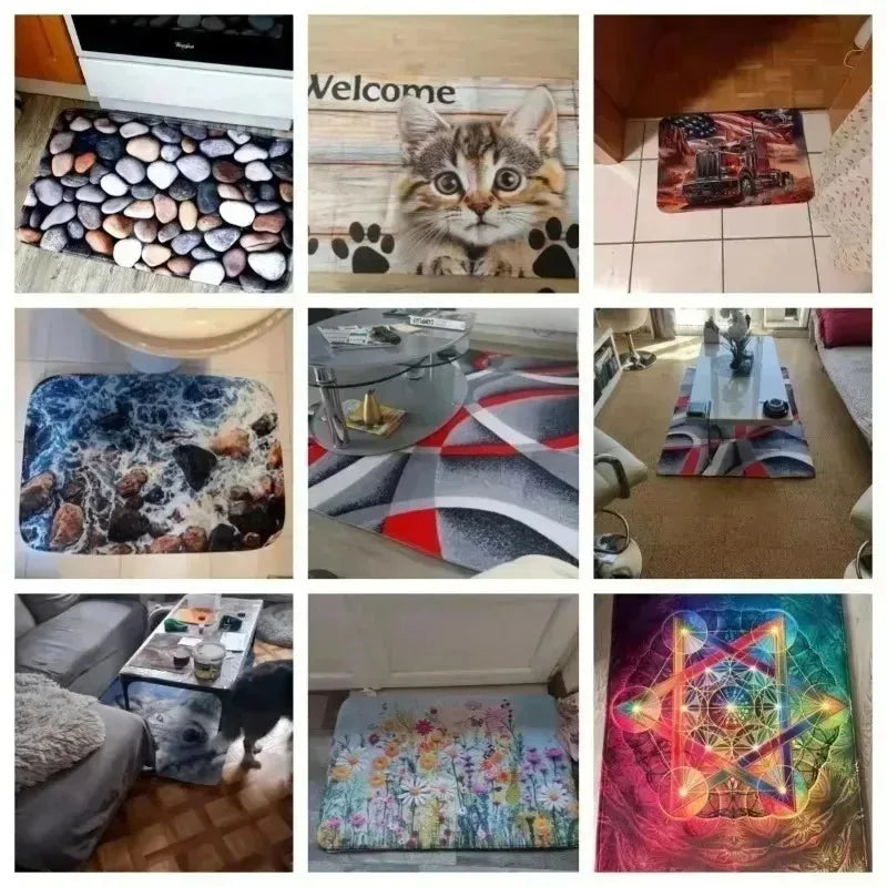 Halloween Pumpkin with Terrifying Face Door Mat Front Door Entrance Inch Welcome Mat for Garden Terrace Home Porch Decoration