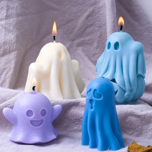 Halloween Ghost Silicone Candle Mold DIY Multi Style Ghost Festival Party Scented Candles Soap Molds Plaster Resin Baking Mould