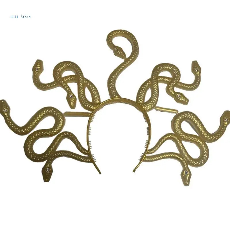 Head Hoop Headpiece Non-slip Halloween Queen Cosplay Snake Hair Hoop Headwear