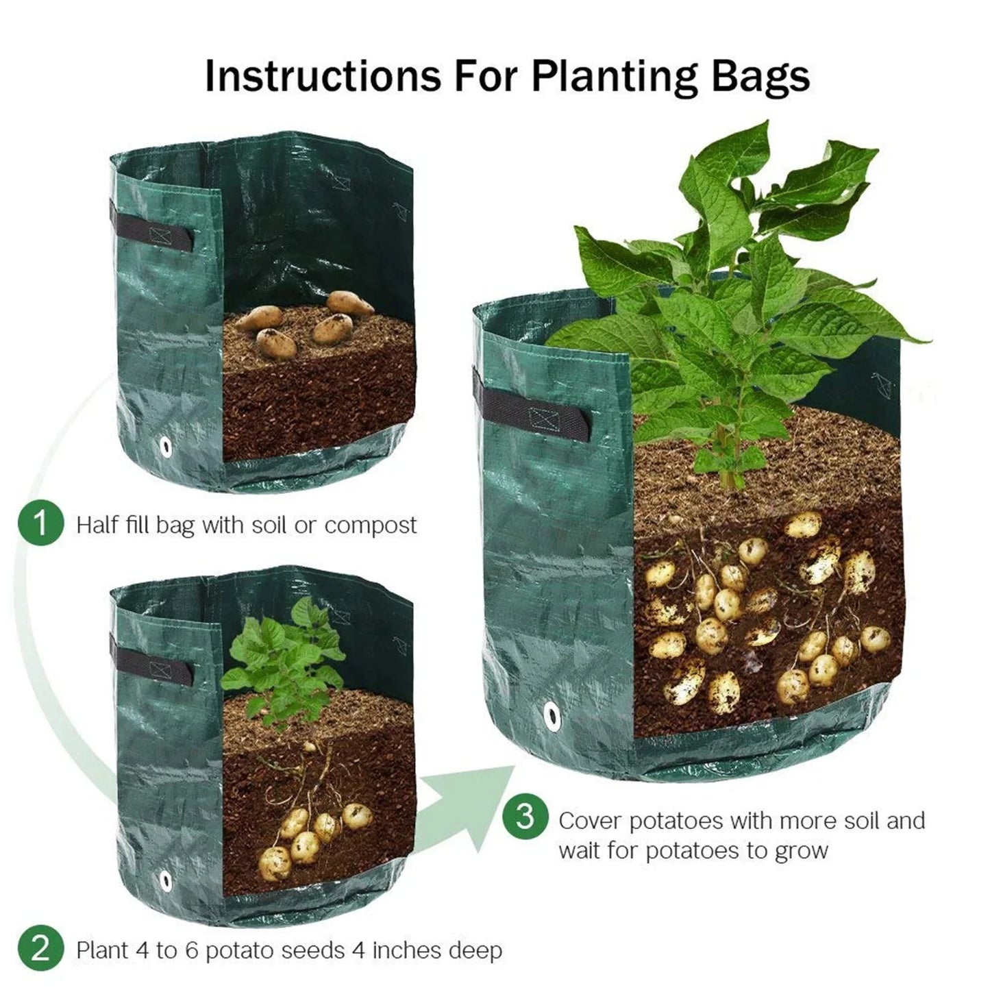 Garden Grow Bags 3/5/7/10 Gallon Potatoes Grow Bags Gardening Plant