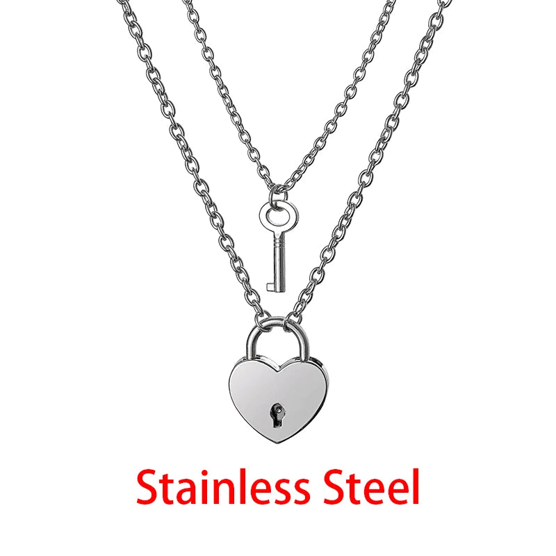 I Love You Best Friends Couple Necklace Jewelry Puzzle BFF Key Lock Tai Chi Heart Pendants Necklaces For Women Men Gift Collier