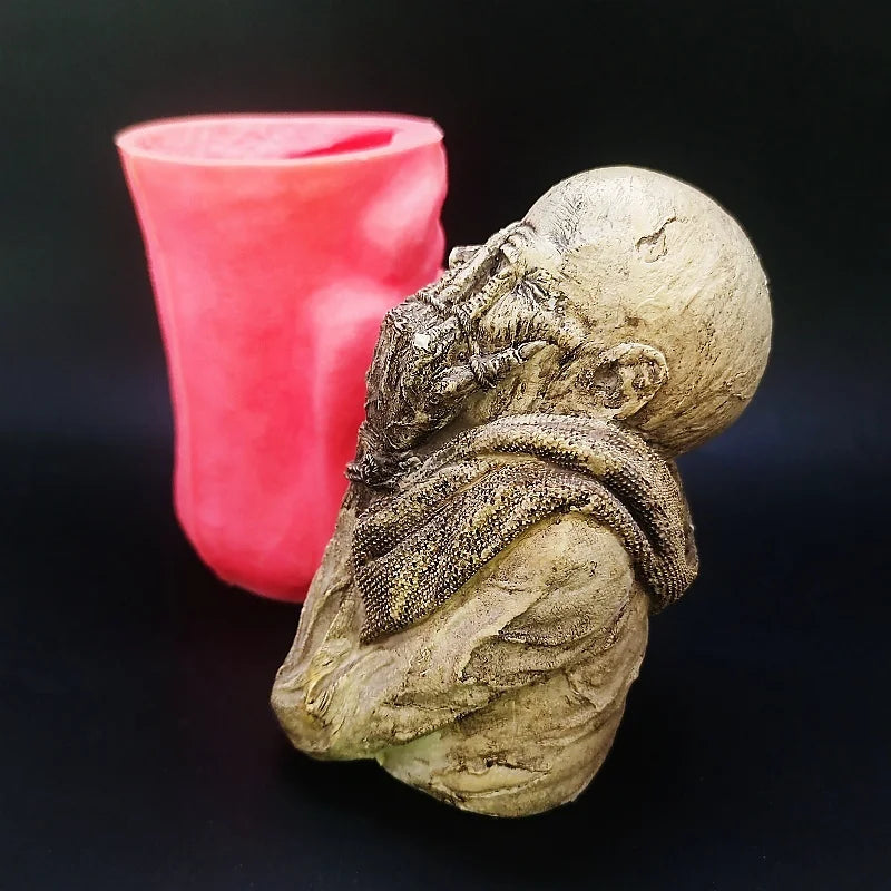 Silicone mold horror bloodthirsty zombie DIY candle resin plaster handicraft Halloween decoration tool