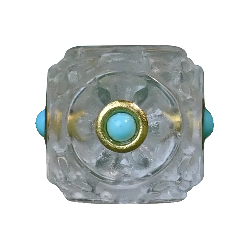 White crystal square beads