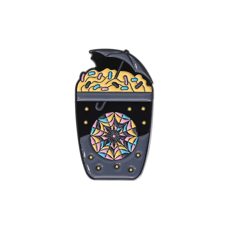 Halloween Horror Skull Enamel Pin Gothic Punk Grave Coffin Tomb Vampire Skeleton Brooches Lapel Badge Jewelry Gifts For Friends