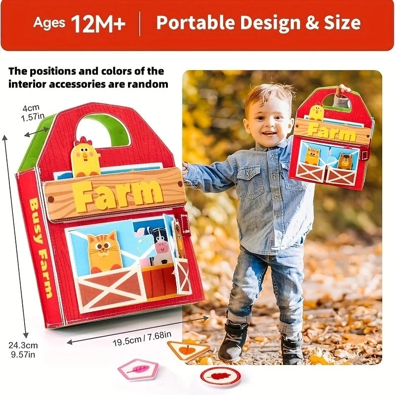 Early Education Enlightenment Busy Board Toys, Story Cloth Book, Colorful Fine Motor Skills Learning Toys, Travel Toys