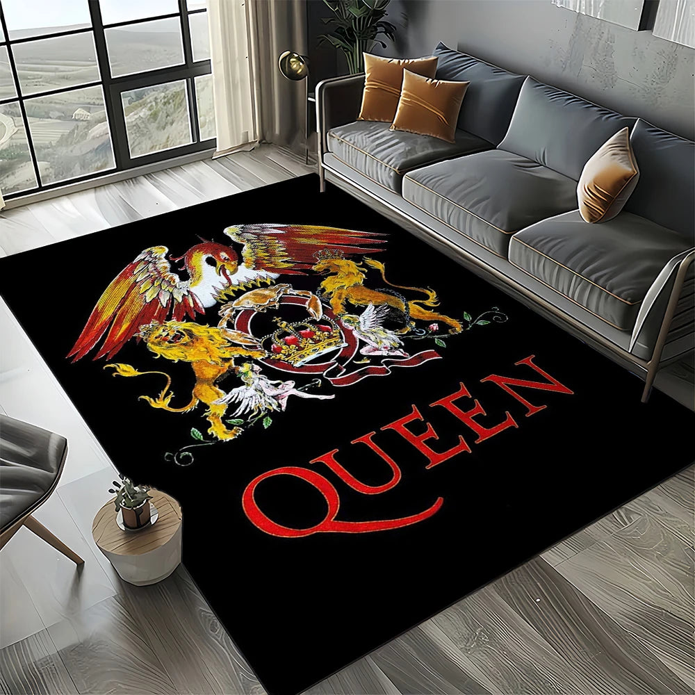 2025 Classics Queen-Rock-Band Freddie Carpet Rug for Living Room Bedroom Home Sofa Decoration,Kid Area Rug Non-slip Floor Mat