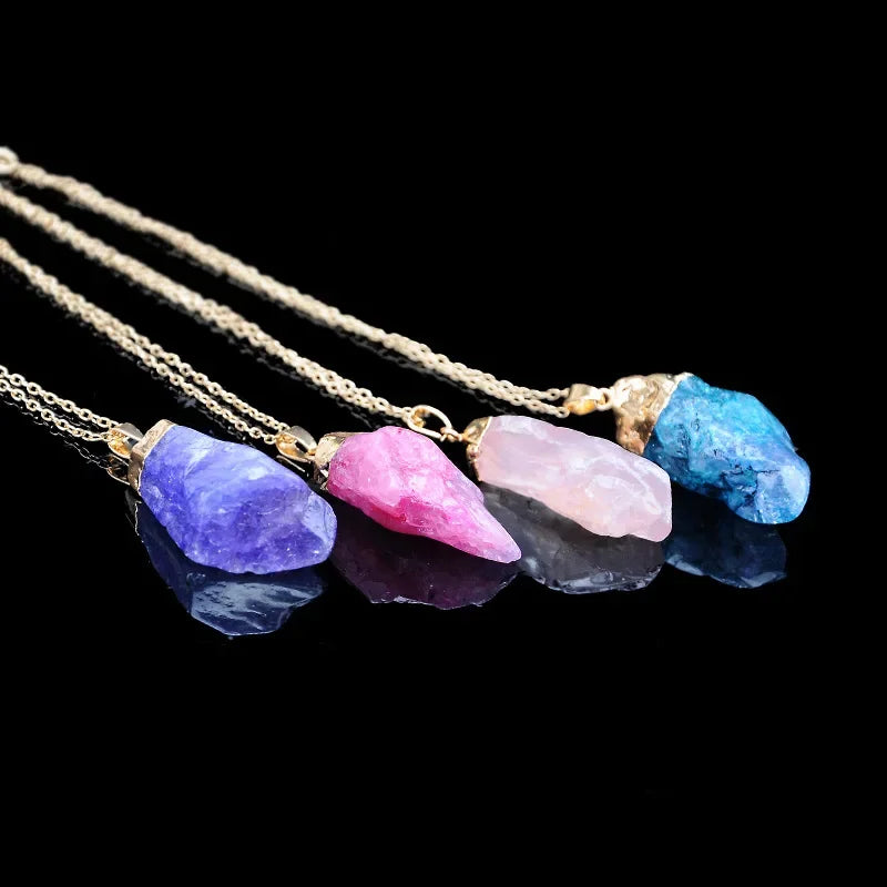 Irregular Amethyst Gemstone Necklace Healing Crystal Chakra Stone Women Birthday Gift Citrine Gemstone Necklace Healing Crystal