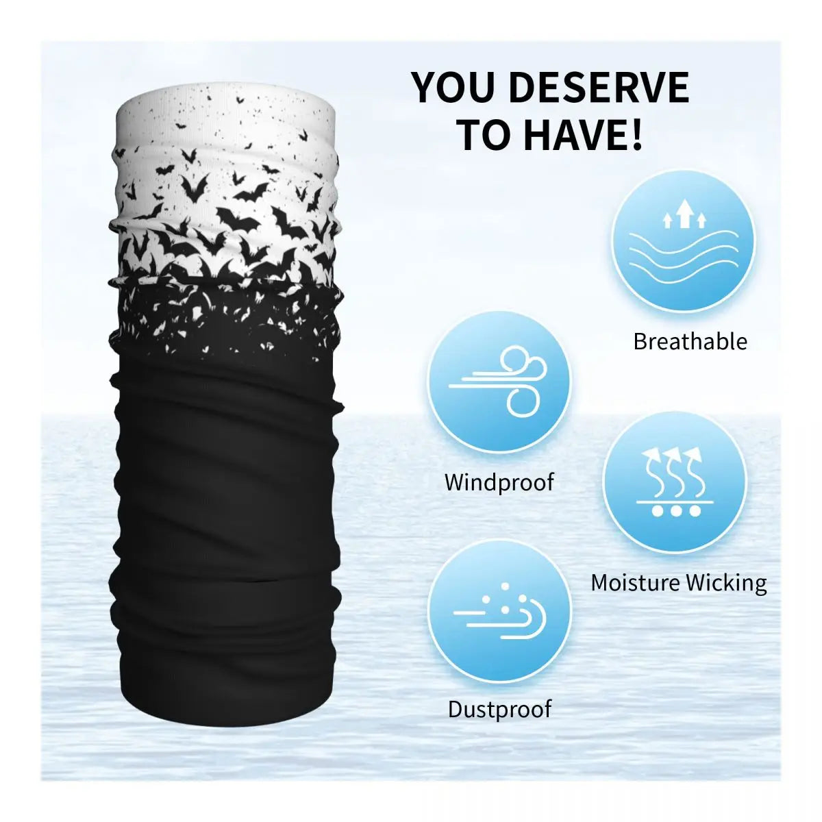 Custom Halloween Vampire Bats Winter Headband Neck Warmer Women Men Hiking Running Tube Scarf Face Bandana Gaiter