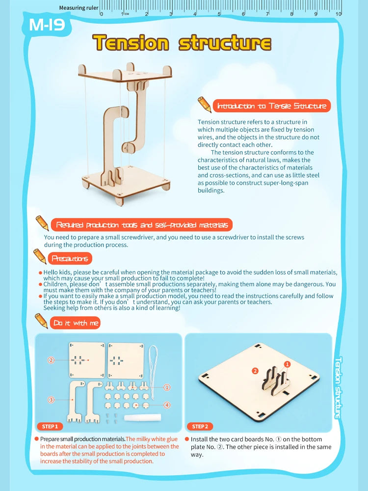 STEM Toys Science Tecnología DIY Anti Gravity Tensegrity Structure Floating Table Model Toy Physical Teaching Aid Kid Child Gift