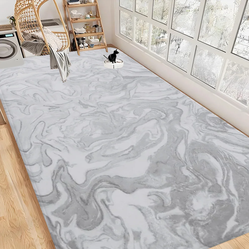 Marbling Floor Mat INS Style Soft Bedroom Floor House Laundry Room Mat Anti-skid Bedside Area Rugs