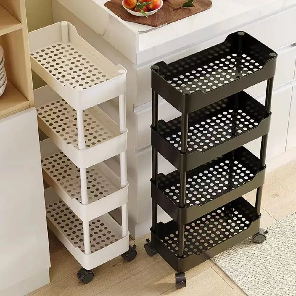 Household Seam Trolley Shelves Removable Kitchen Vegetable Spice Organizer Narrow Bathroom Storage Racks