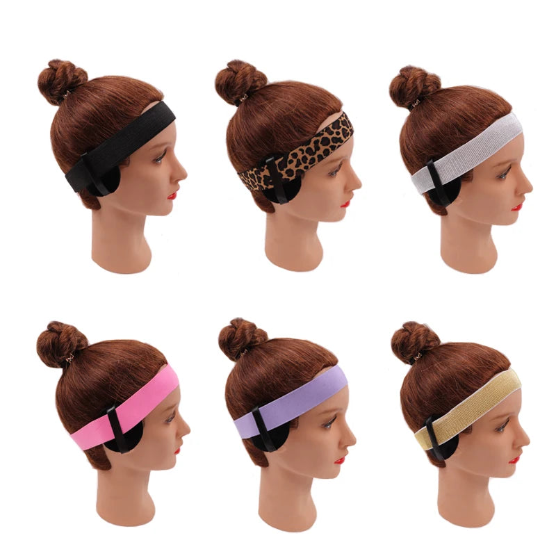 1Pcs Edge Melt Band For Lace Wigs With Ear Puff  Adjustable Elastic Headband With Ear Protector Wig Band With Ear Covers Purple