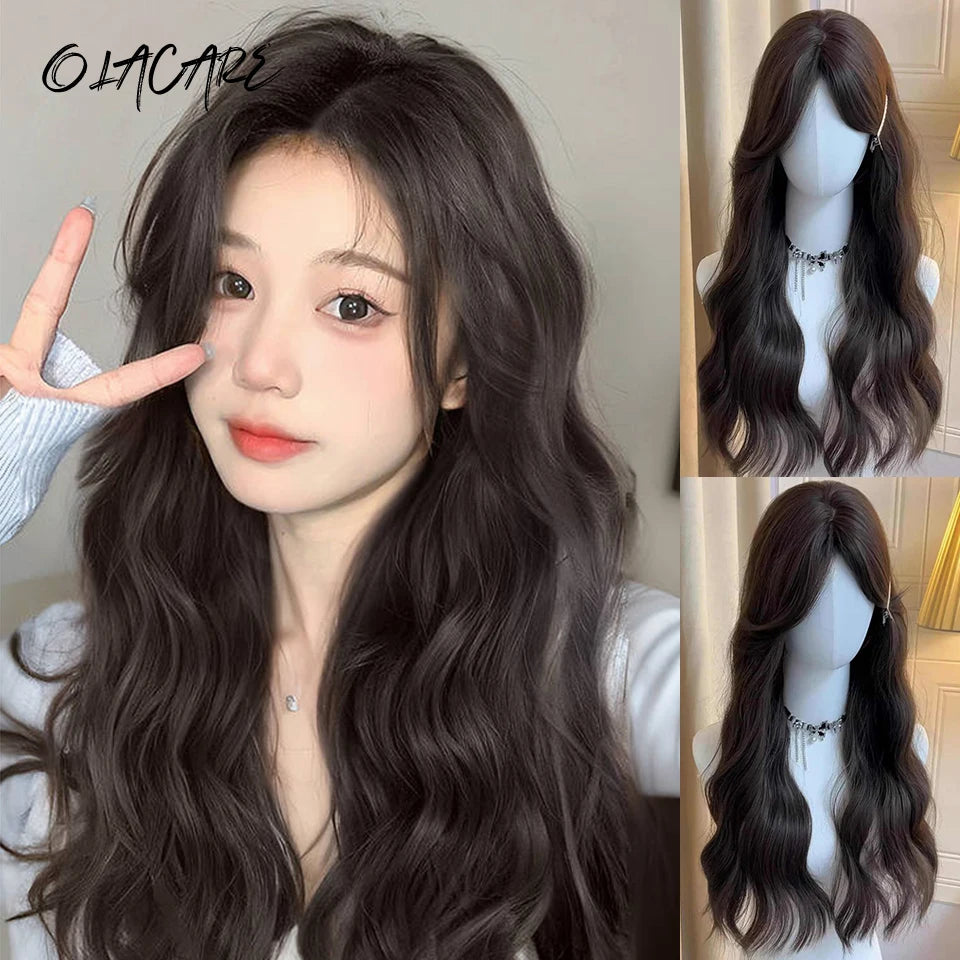 Synthetic Short Lolita Cosplay Christmas Halloween Bob Brown Blonde LM Wig With Long Curly Ponytail Natural Fake Hair for Women