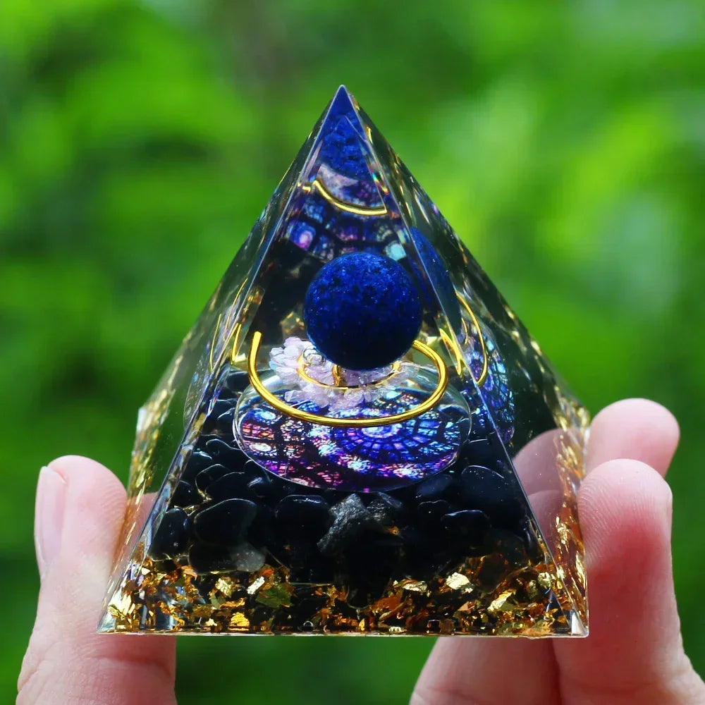 Crystals Stone Orgone Pyramid Energy Generator Natural Amethyst Peridot Reiki Chakra Meditation Tool Room Decor Christmas Gifts