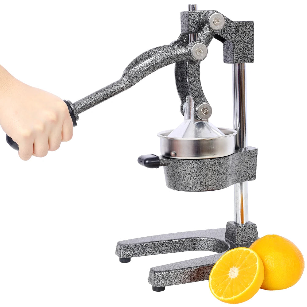 Cast Iron Citrus Juicer , Extra-Large Commercial Grade Manual Hand Press , Heavy Duty Countertop Squeezer for Fresh Orange Juice