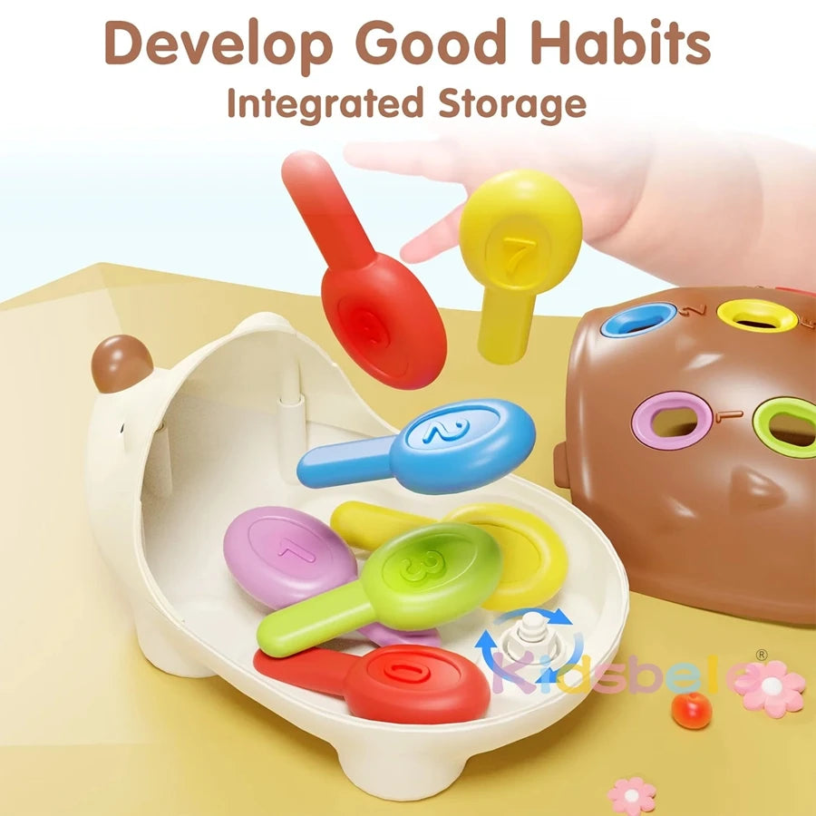 Baby Montessori Toys for 1 Year Old Hedgehog Toddler Sensory Toys Fine Motor Skills Learning Educational Sorting Toys Montessori